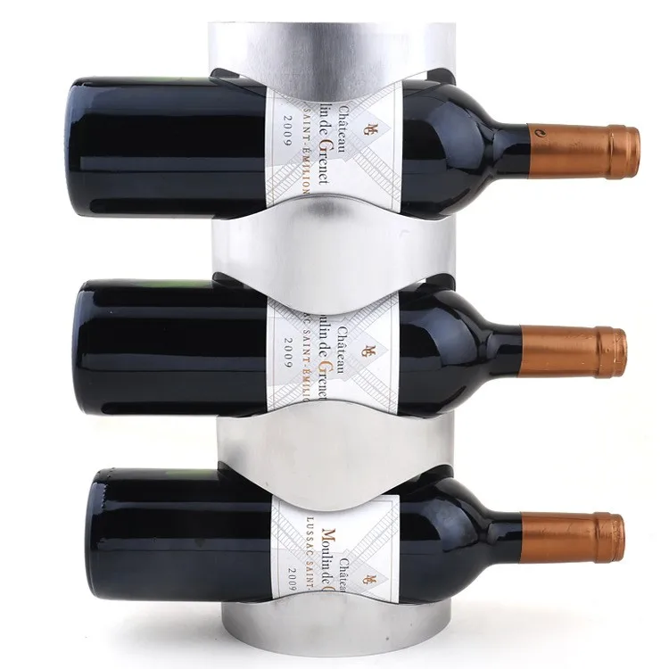 

Hanging Wall Wine Rack box packing Stainless Steel Creative Wine Holder Wall-Mounted Wine Stand Metal