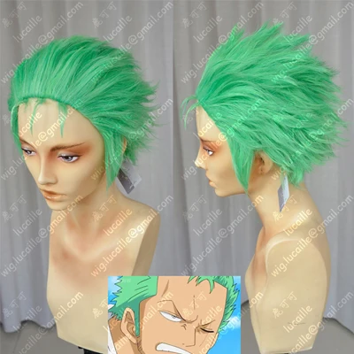 anime maid outfit Janpanese Anime ONE PIECE Slicked-back green wig Short Layer Roronoa Zoro Comic Cosplay Wigs + Wig Cap anime outfits female Cosplay Costumes