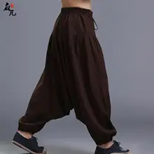 Хлопок и лен материал кран вилка брюки Непальские льняные Большие вилки брюки для мужчин досуг Гарун брюки мужская индивидуальность