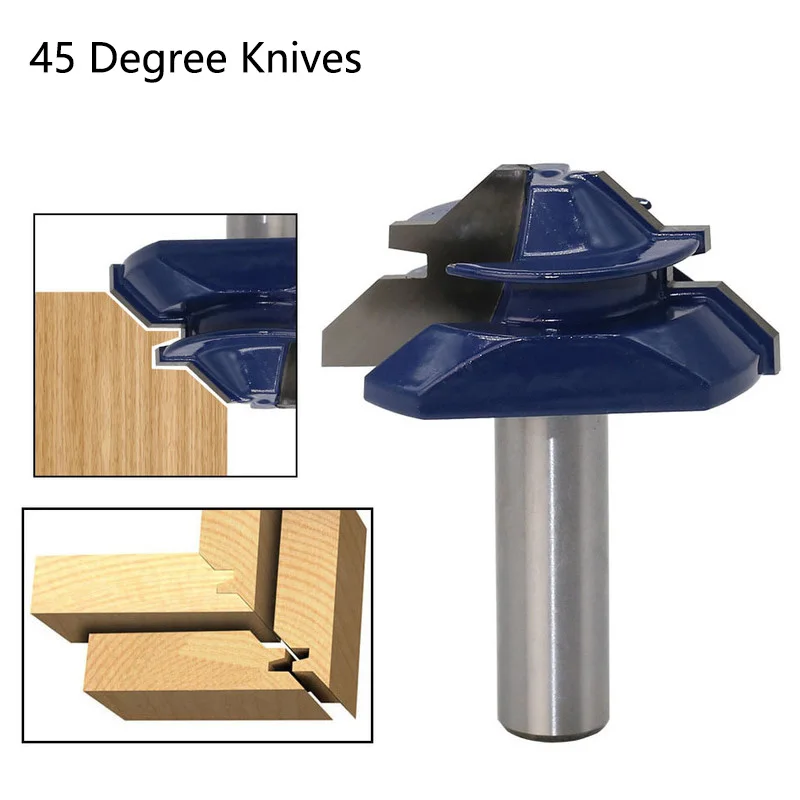 

1PC Woodworker Lock Miter Router Bit 45 Degree Width 51mm Woodworking Drill Bit 1/2" Shank Tenon Cutter Woodwork Milling Cutters