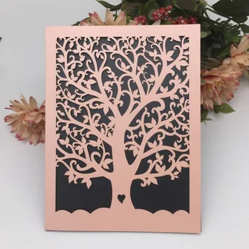 

20pcs/lot Popular Love Heart Tree Card For Wedding Engagement Invitations Birthday Party Greeting Blessing Valentine Day