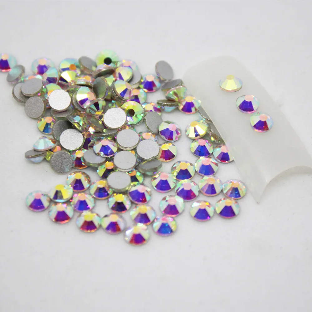 

Nail Rhinestones for Nail Art Crystal Glass Stones 3D Nail Art Decoration SS3-SS10 Flat Back Non Hot Fix Gems nails accessoires