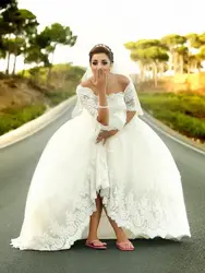 Заказ халат de mariée vestido de noiva с открытыми плечами Половина рукава вечерние свадебные платья 2018 для матери невесты платья