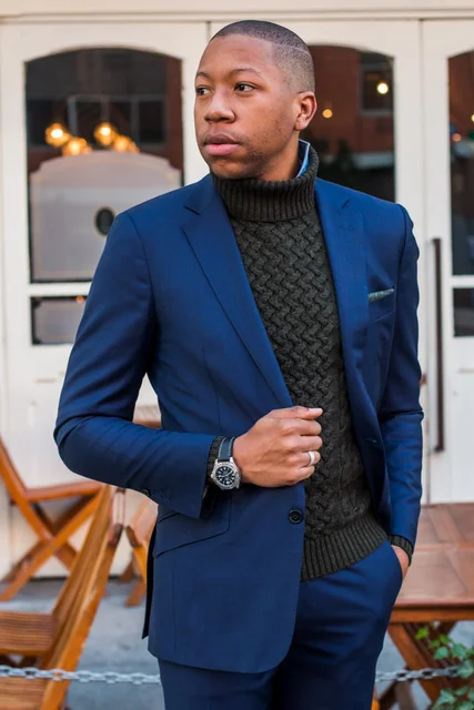 Latest Coat Pant Designs Navy Blue Men 