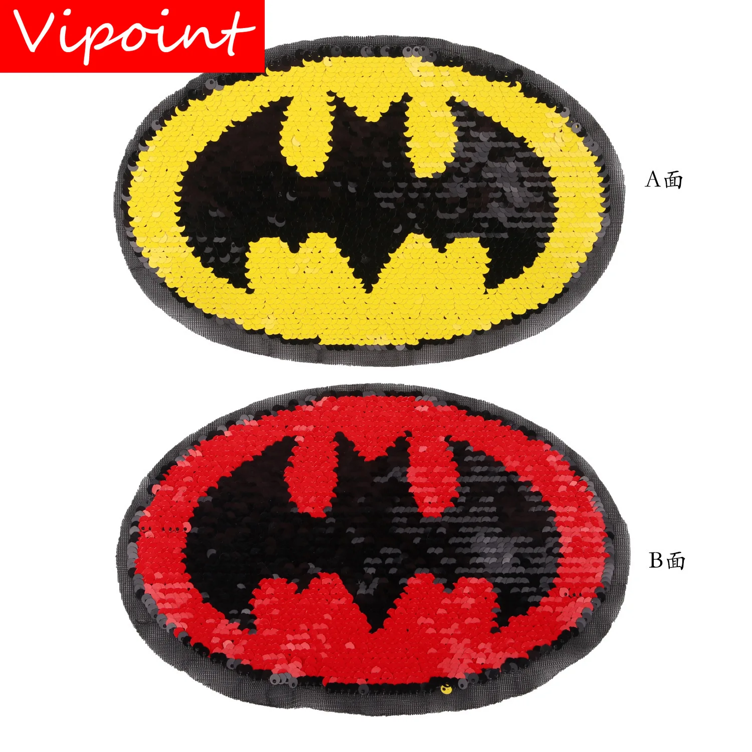 

VIPOINT embroidery Sequins big Halloween patch bat patches badges applique patches for clothing JW-148