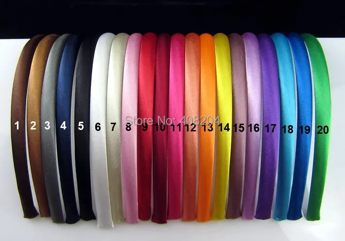 

28 Colors Satin Covered girls and women Headbands 10mm Wholesale 120pcs/lot Free shipping