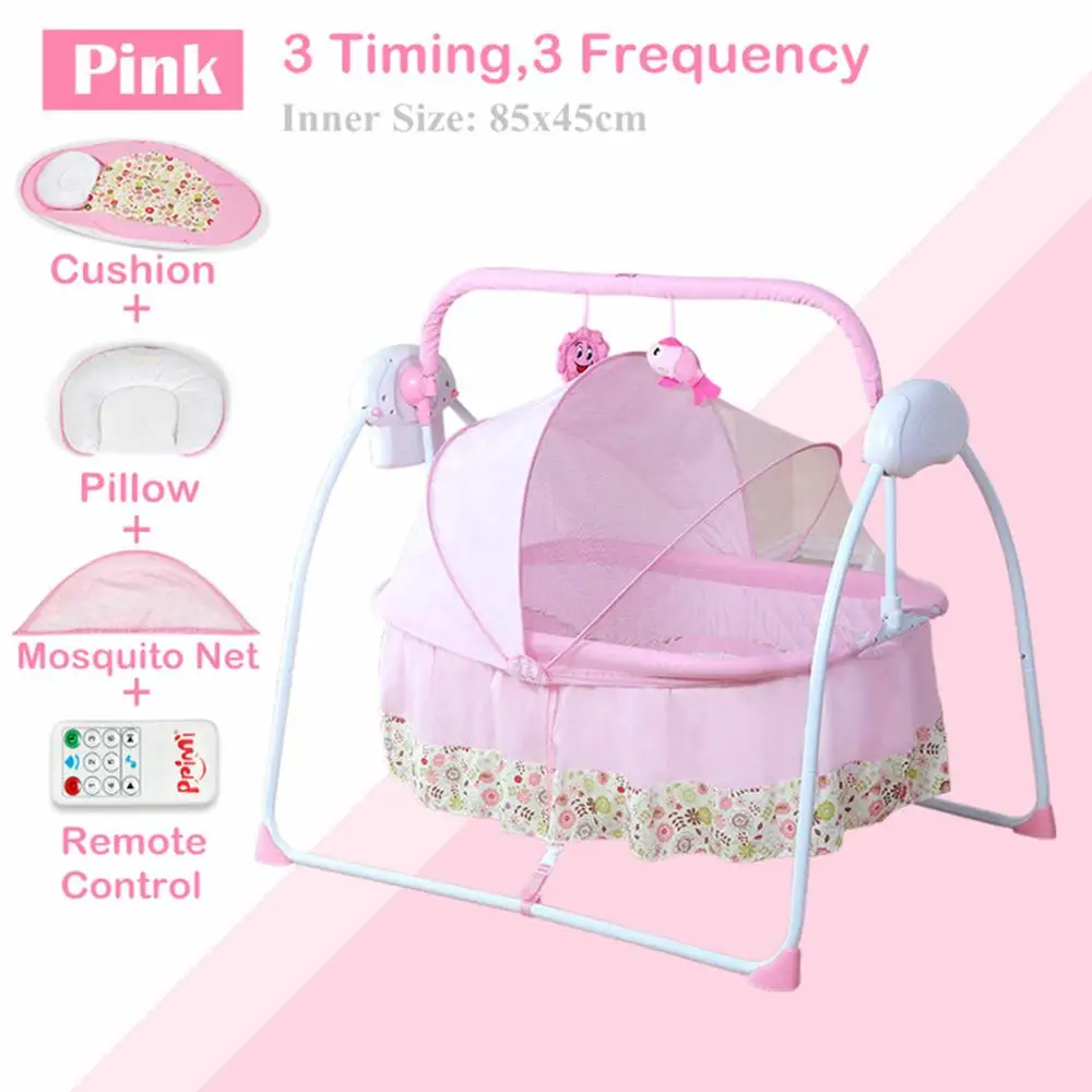 

Big Space Electric Baby Cradle 3 Timing,3 Frequency, with Mosquito Net