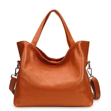 Однотонные женские сумки из натуральной кожи большой емкости дизайнерские сумки люксовых брендов высокого качества женские Bolsa через плечо