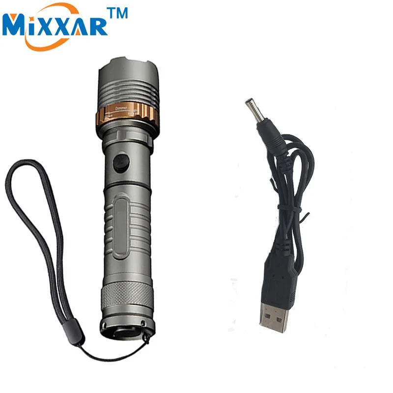 

ZK10 Self Defense Tactical led Rechargeable LED flashlight Torch 4000LM Lamp Cree XM-L T6 Lantern Outdoor with USB charger cable