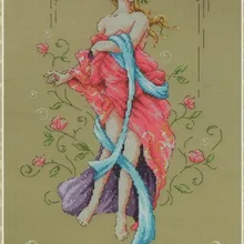 Золотая коллекция Прекрасный Счетный Набор для вышивки крестом богиня любви роза цветок Фея так