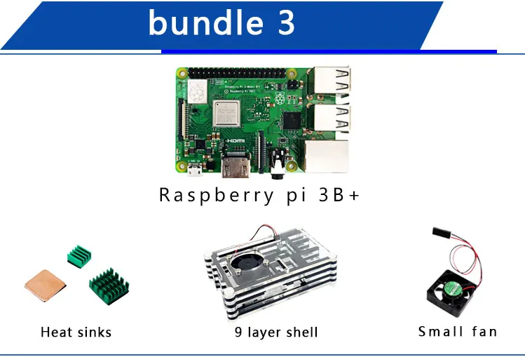 Raspberry Pi 3 Model B+/B посылка включает Raspberry Pi 3 Model B/B PLUS и чехол и радиатор - Комплект: Комплект 3