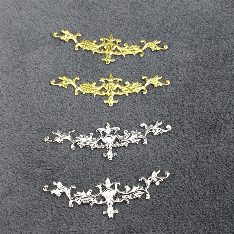 10pieces / lot 10x52mm brass color Box decoration filigree flowe Slice Charms base Setting Jewelry DIY Components Findings | Украшения и