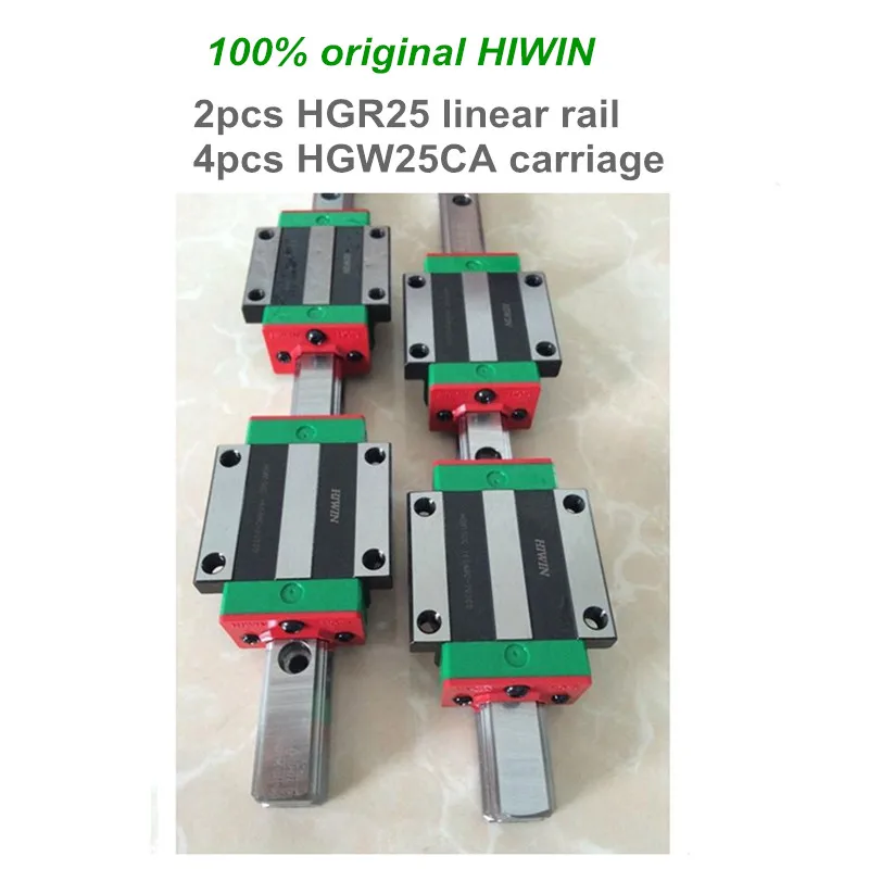 

2 pcs HIWIN linear guide HGR25 - 1500 mm Linear rail with 4 pcs HGH25CA or HGW25CA linear bearing blocks for CNC parts