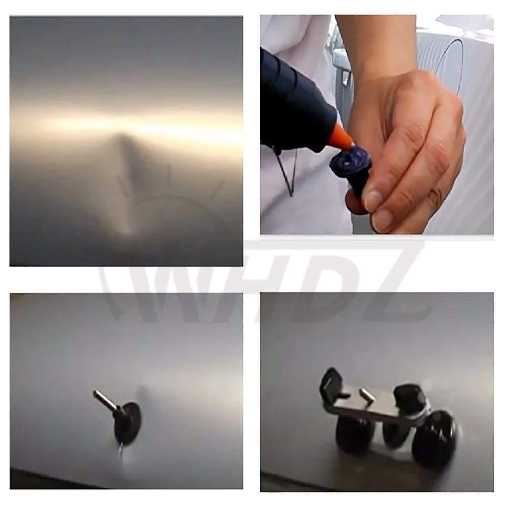 PDR Tool Kit - Bridge Puller Sets Paintless Removal Repair Tools with 7 PCS Different Shape Mats Threaded Rod (1)