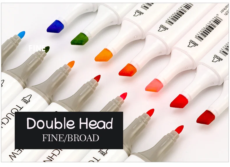 Cabeças à Base de Álcool Marca para Estudante de Desenho Touchnew 72 Cor Marcadores Esboço Caneta Dual Marcador Mangá Desing Arte Fornecedor 36 - 48 60 9 Álcool Marcador Mangá Marca para estudante de