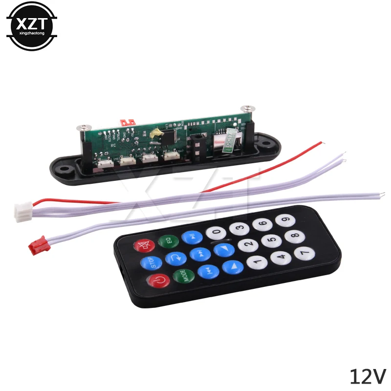 Hot Selling 5V 12V MP3 Decoder Board Hitam Remote SD MP3 Player Remote Control Module FM Usb 2.0 3.5 mm Jack Connector