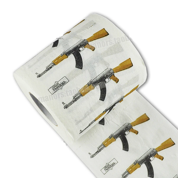 Buy 3packs 30m/pack AK 47 gun theme Printed napkin