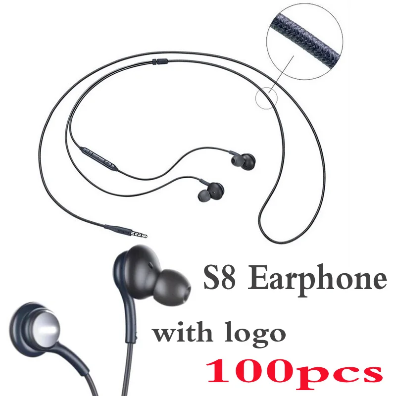 100 шт оптом наушники-вкладыши - Цвет: 100 pcs S8 Earphone