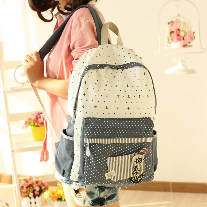 

2018 New Student College Backpacks Canvas Women Multifunction Geometric Casual Designer Backpacks Women High Quality