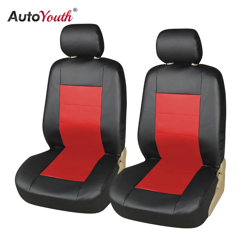 AUTOYOUTH 3 цвета PU кожаный чехол для автомобильного сиденья передние универсальные чехлы на сиденья интерьер автомобильные аксессуары протектор сиденья для Toyota Lada - Название цвета: RED
