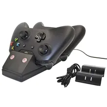 Двойной Зарядное устройство Док-станция+ перезарядки Батарея для Microsoft Xbox One Беспроводной контроллер