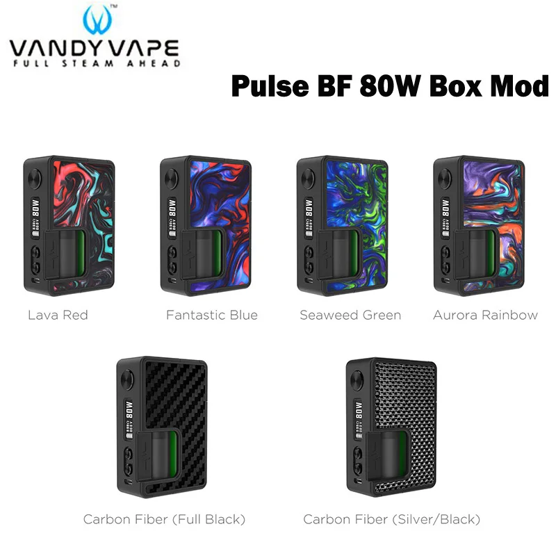 

Vandy Vape Pulse BF 80W Box Mod 8ml/30ml bottle with Carbon Fiber Panel/Resin Panel fit for 18650/20700 battery