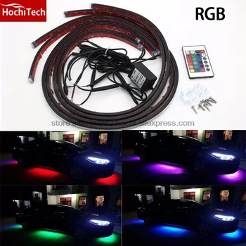 

HochiTech Wireless Control 5050 LED RGB Flash Strip Under Car Auto Glow Underbody multi-color Light Kit Waterproof 2*120+2*90cm