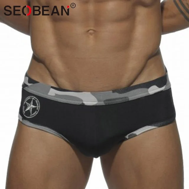 Best Price Seobean Men's Brief Swimwear Military Camouflage Swimming Trunks Low Rise Swimwear Men Sexy Bikini Push Up maillot de bain Gay Best Price Seobean Men's Brief Swimwear Military Camouflage Swimming Trunks Low Rise Swimwear Men Sexy Bikini Push Up maillot de bain Gay