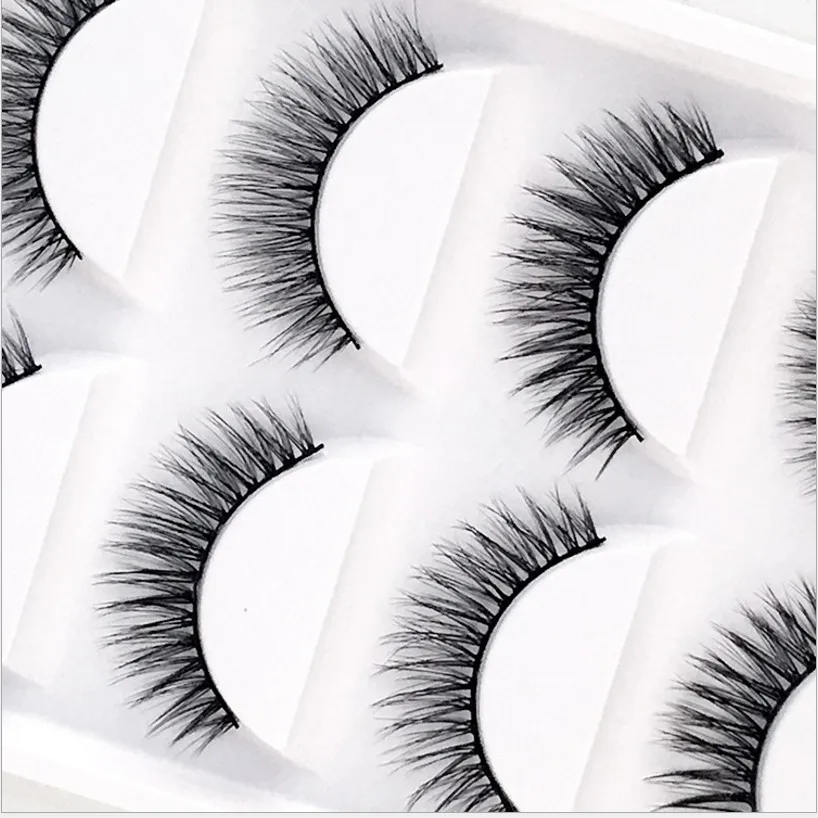 

5 pairs Handmade 3d mink lashes short False Eyelashes Cross Messy Dense Natural Eye Lashes Stage Makeup False Eyelashes D016