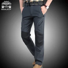 NIANJEEP Winter Hosen Männer Verdicken Fleece Gerade Lange Hosen Military Armee Grün Casual Menn der Hosen Marke Kleidung