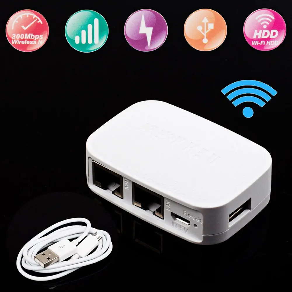 

Wifi Router NEXX WT3020 300Mbps Portable Mini Wireless Router 802.11 b/g/n Repeater Bridge with USB Flash Drive WT3020F