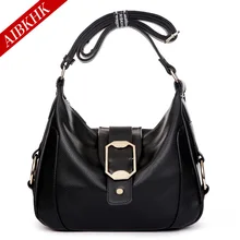 AIBKHK Women’s Genuine Leather All-Match Handbag Two Ply Cow Leather Fashion Messenger Bag Gift for Mother Four Colors M026