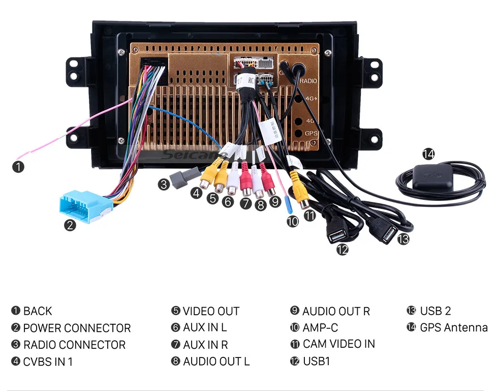 Seicane автомобиль 2Din Android 8,1 HD 9 "сенсорный экран радио стерео gps плеер wifi для Suzuki SX4 2006 2007-2012 мультимедийное головное устройство