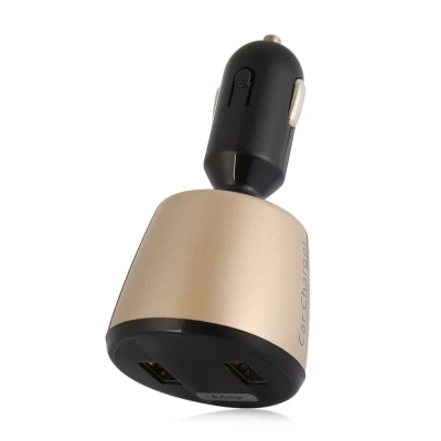 Black and Golden Прямоугольник автомобильное зарядное устройство 5A двойной порты usb с Напряжение Ток смеситель с дисплеем - Название цвета: Black and Golden