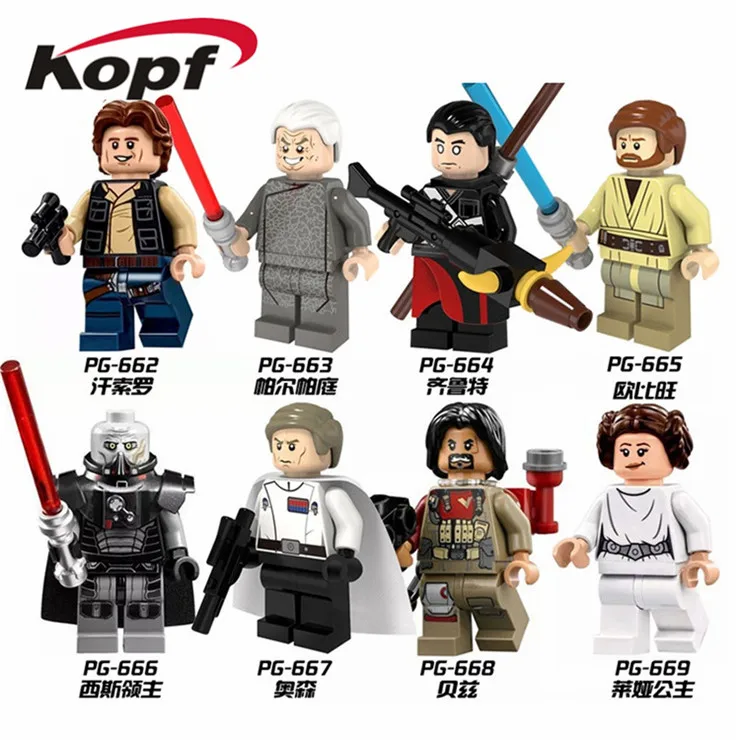 

Single Sale Han Solo Palpatine Qilu special Obi-Wan Sith Lord Orson Baez Princess Leia Building Blocks Children Gift Toys PG8024