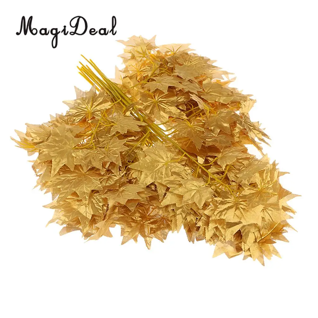 12pcs Artificial Ivy Autumn Maple Leaf Leaves Branches Plants Vine Fake Foliage Flower Home Garden Decorations