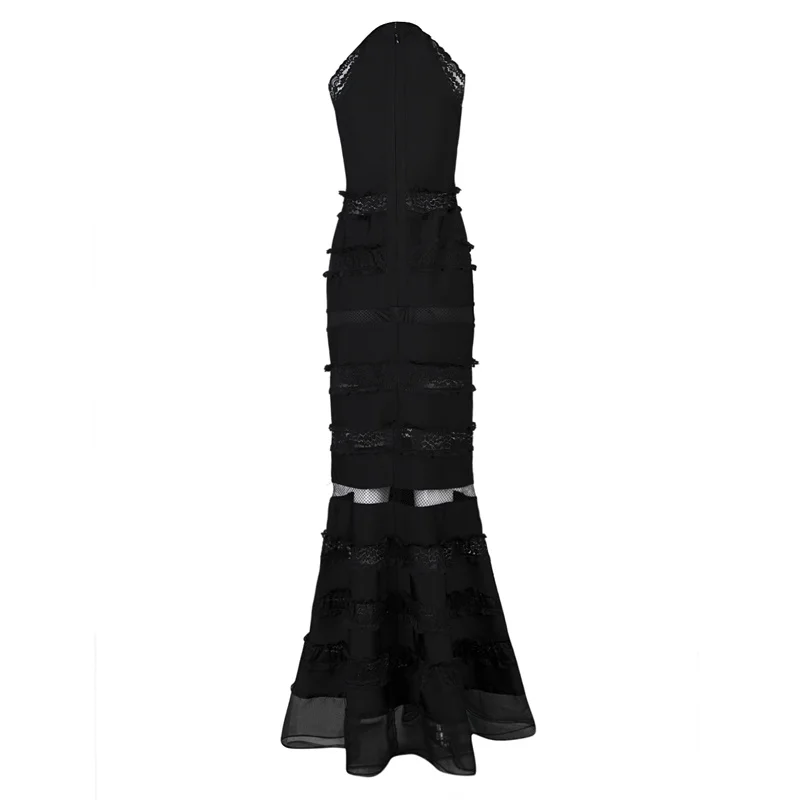 Maxi Sexy 2015 Verbandkleid Damen t Rayon Langes Designer SchwarzRotGelb Hohe Qualit Bodenlangen Spitze YIv76ybgf