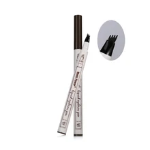 3 цвета с четырьмя головками для макияжа тонкий эскиз жидкая подводка для бровей ручка Водонепроницаемый татуировки суперпрочная дужка, карандаш для бровей, устойчивый к пятнам H7