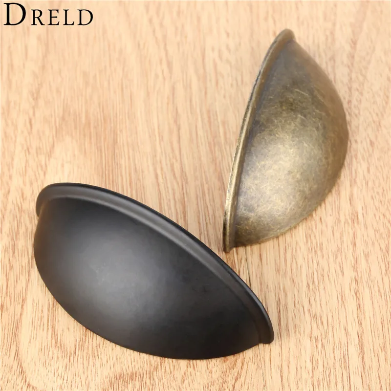DRELD 80*30mm Retro Metal Kitchen Drawer Cabinet Door Handle Furniture Knobs Hardware Antique Iron Cupboard Shell Pull Handles DRELD 80*30mm Retro Metal Kitchen Drawer Cabinet Door Handle Furniture Knobs Hardware Antique Iron Cupboard Shell Pull Handles