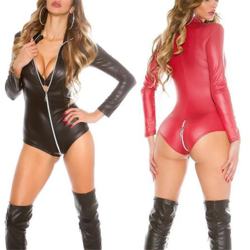 Leather Baby Dolls Erotic Dress Sexy Lingerie Hot Open Crotch Pole Dance Latex Teddy Lingerie Sexy Plus Size Costumes Underwear Leather Baby Dolls Erotic Dress Sexy Lingerie Hot Open Crotch Pole Dance Latex Teddy Lingerie Sexy Plus Size Costumes Underwear