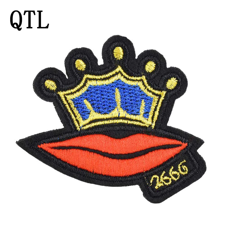 

5PCS Lips and Crown Iron on Transfer Applique Patches for Clothes Embroidery Patches for Clothing Shoes Sew on Embroidered Badge