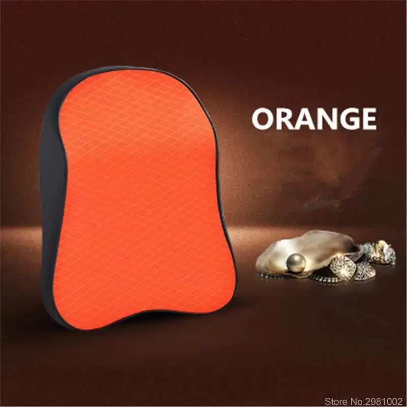 Новинка Авто 3D космическая пена памяти Автомобильная Кожаная подушка для шеи подголовник автомобиля подголовник подушка для автомобиля Стайлинг - Цвет: orange pillow 1 pcs