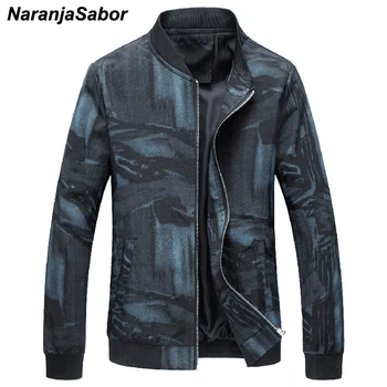 

NaranjaSabor Spring Autumn 6XL Men's Jackets Casual Men Coats Fashion Printed Bomber Jacket Slim Fit Male Windbreaker Sportswear