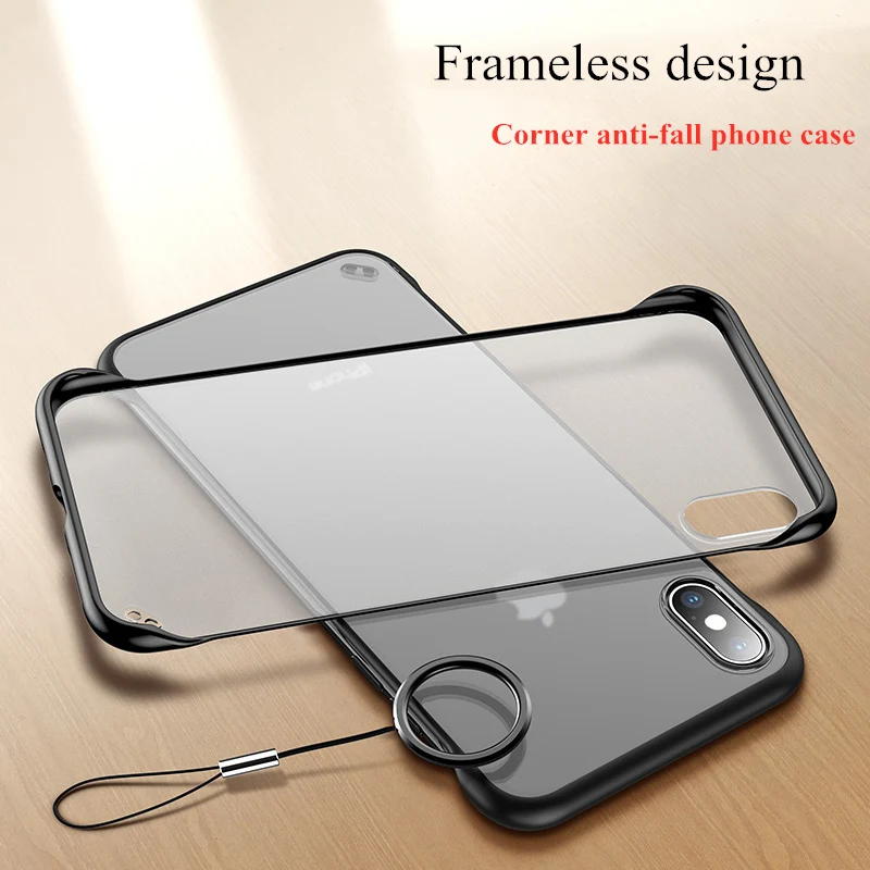 

Simple Frameless hard Phone Case For iphone X XS Max XR 6 6S 7 8 Plus Scrub Hard PC case For iPhone X Phone Case Cover