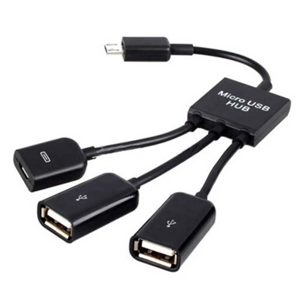 3 в 1 микро usb-хаб папа-мама и двойной USB 2,0 адаптер хоста OTG кабель XR649