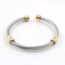 MSX Ladies bangles Cross Charming Stainless Steel Silver Stripe Wire Chain Cable Mens Womens Bracelet Bangle For Women Jewelry new arrival spring wire line colorful titanium steel bracelet stretch stainless steel cable bangles for women