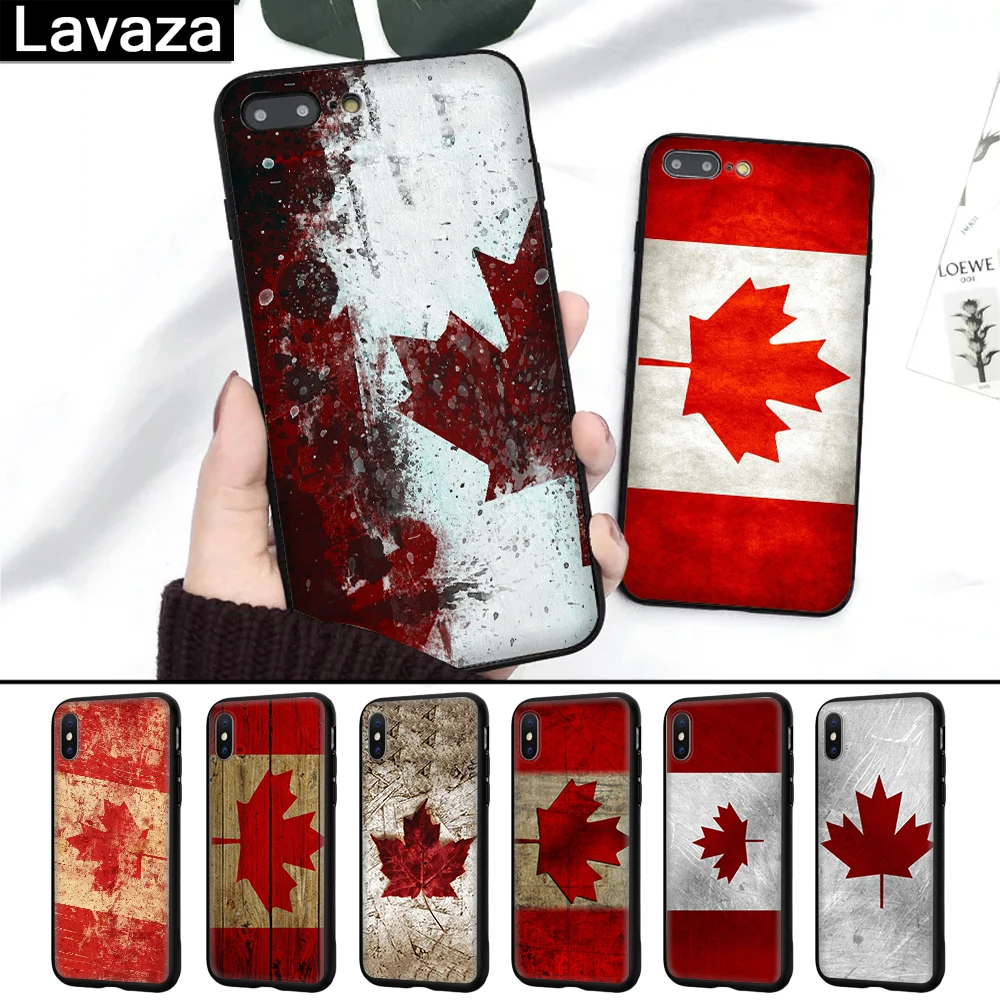 

Lavaza Canada flag maple leafs Novelty Fundas Silicone Case for iPhone 5 5S 6 6S 7 8 Plus X XR XS Max