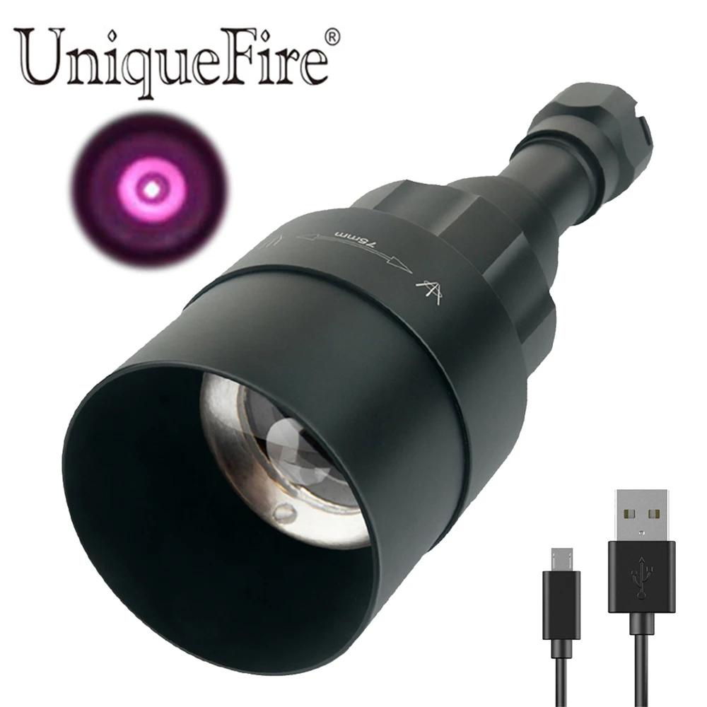 UniqueFire 1605 IR 940NM светодиодный фонарик 75 мм инфракрасная линза свет ночного видения трох перезаряжаемый Регулируемый Lanterna для охоты