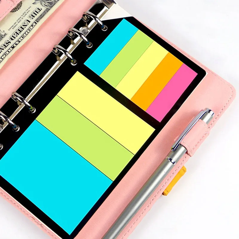 1 шт., прозрачная цветная пластиковая папка с зажимом для файлов A5/A6/A7, записная книжка с кольцом-вкладышем, планировщик, школьные офисные принадлежности