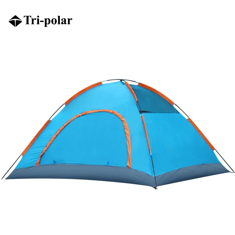 Tri-polar Outdoor Portable Beach Tent Waterproof Double Layer 2 3 Person Outdoor Camping Tent Hiking Beach Tent Double door  